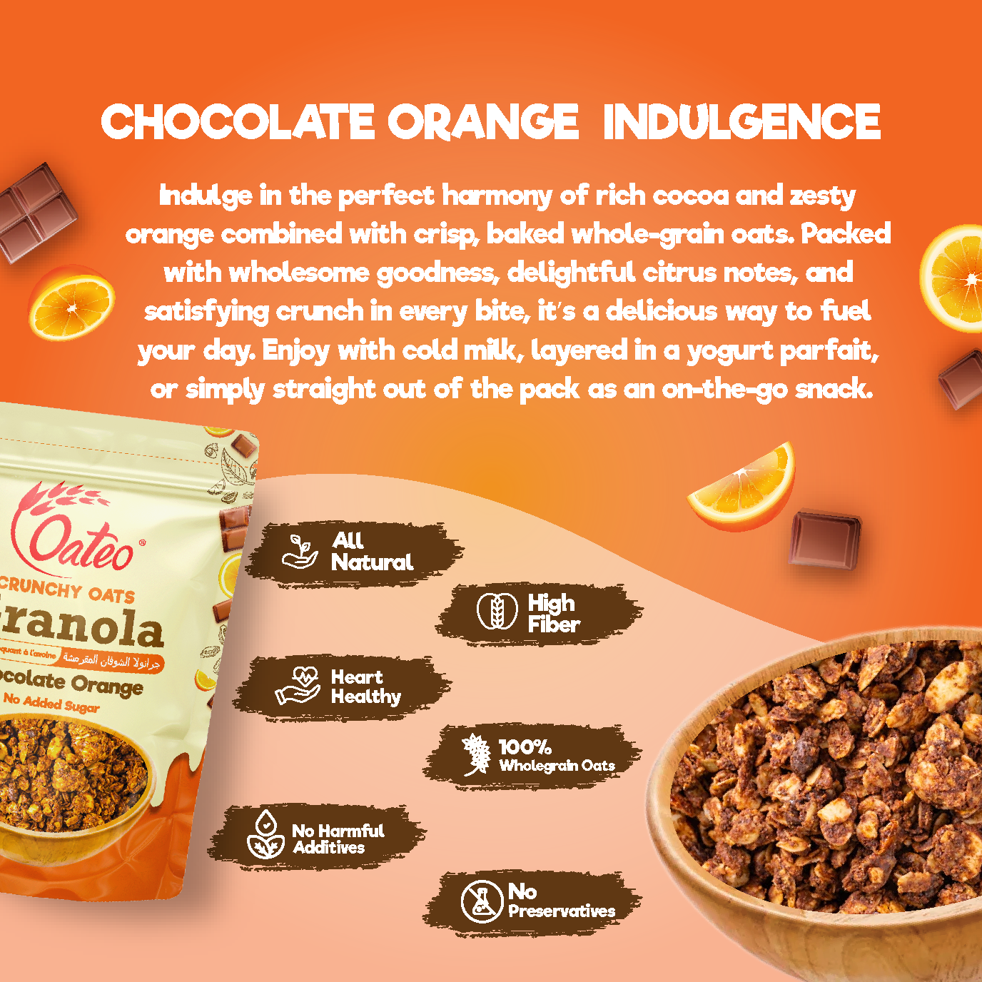 Crunchy Oats Granola – Chocolate Orange - Image 3